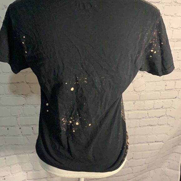 Gildan Black White Bleached Tie-Dyed T-Shirt - S - Picture 4 of 4